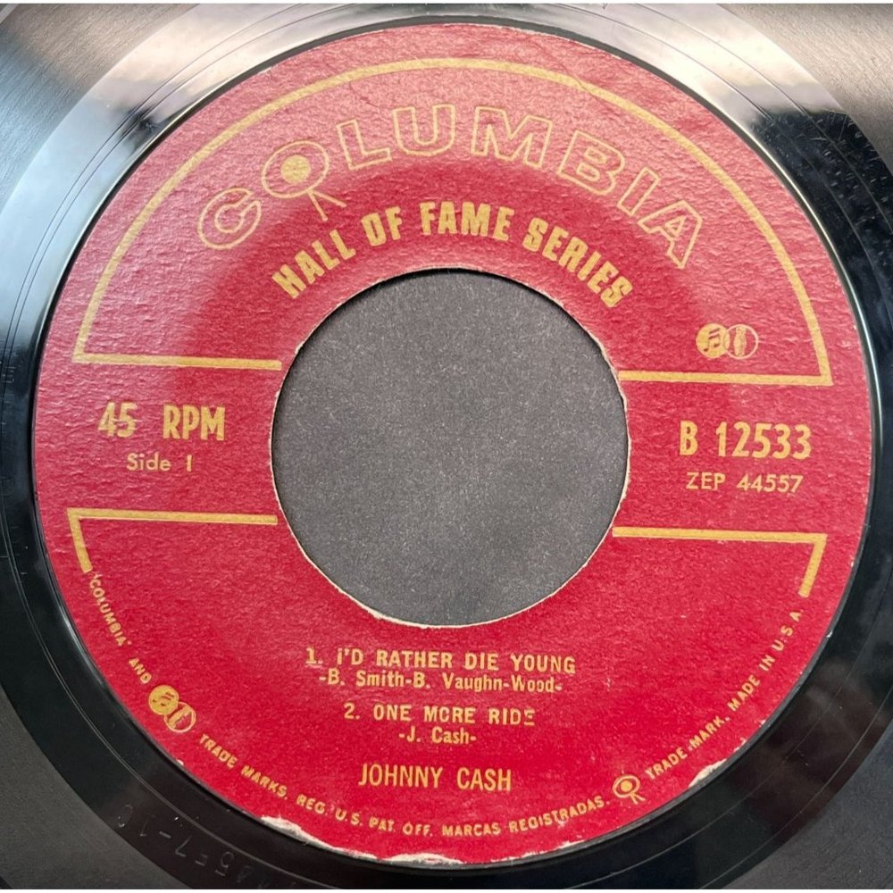 Johnny Cash I'd Rather Die Young / One More Ride 45 EP Country Columbia 12533